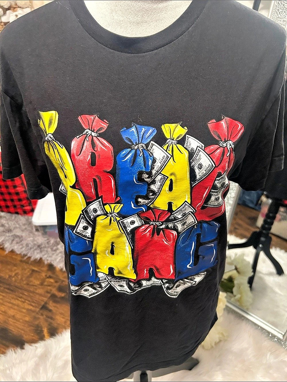 Bread Gang Money Bag Graphic Tee Black